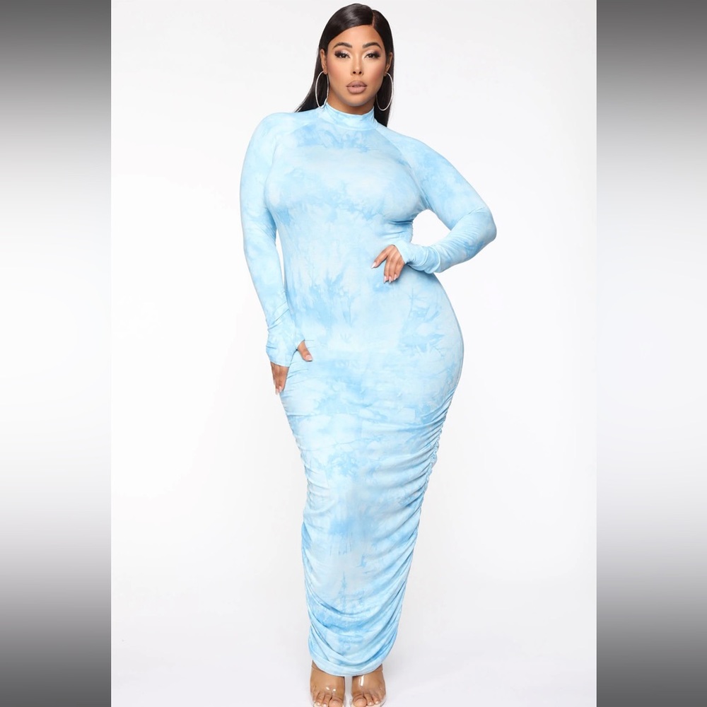Want To Be Me Tie Dye Maxi Dress - Blue